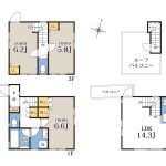 ■参考プラン■　3号棟　総額7,390万円、土地面積57.37㎡、建物面積79.66㎡