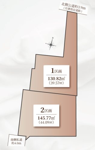 画像：■区画図■　敷地面積にゆとりがあり、理想を詰め込んだ間取りが可能！